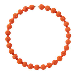 Coral woven ball necklace